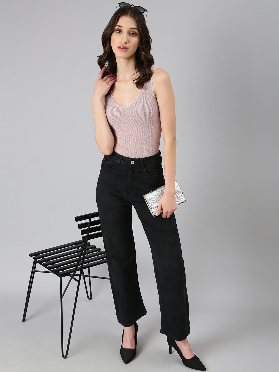 Women Peach Solid Top