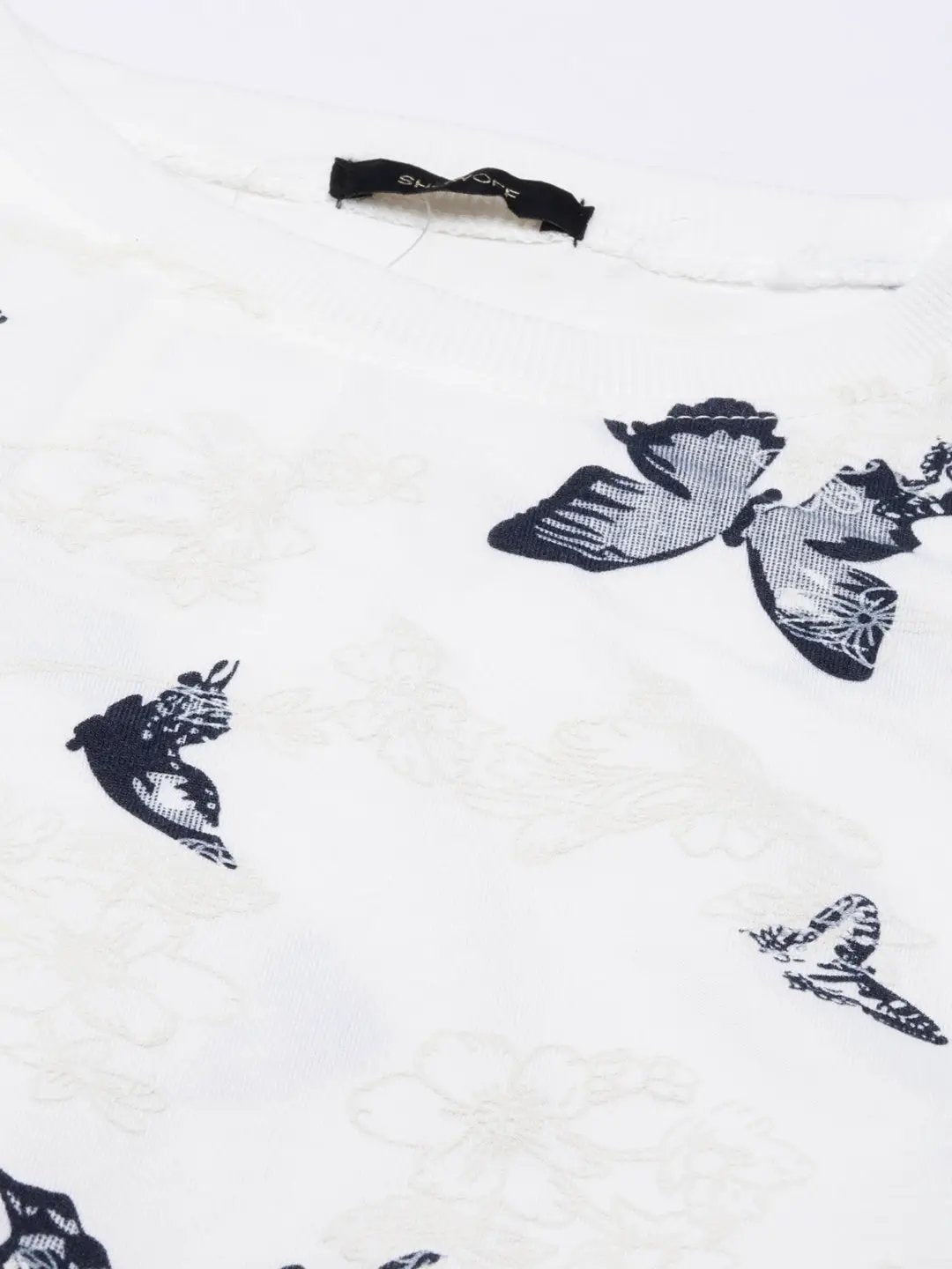 Women's White Printed Sweatshirt