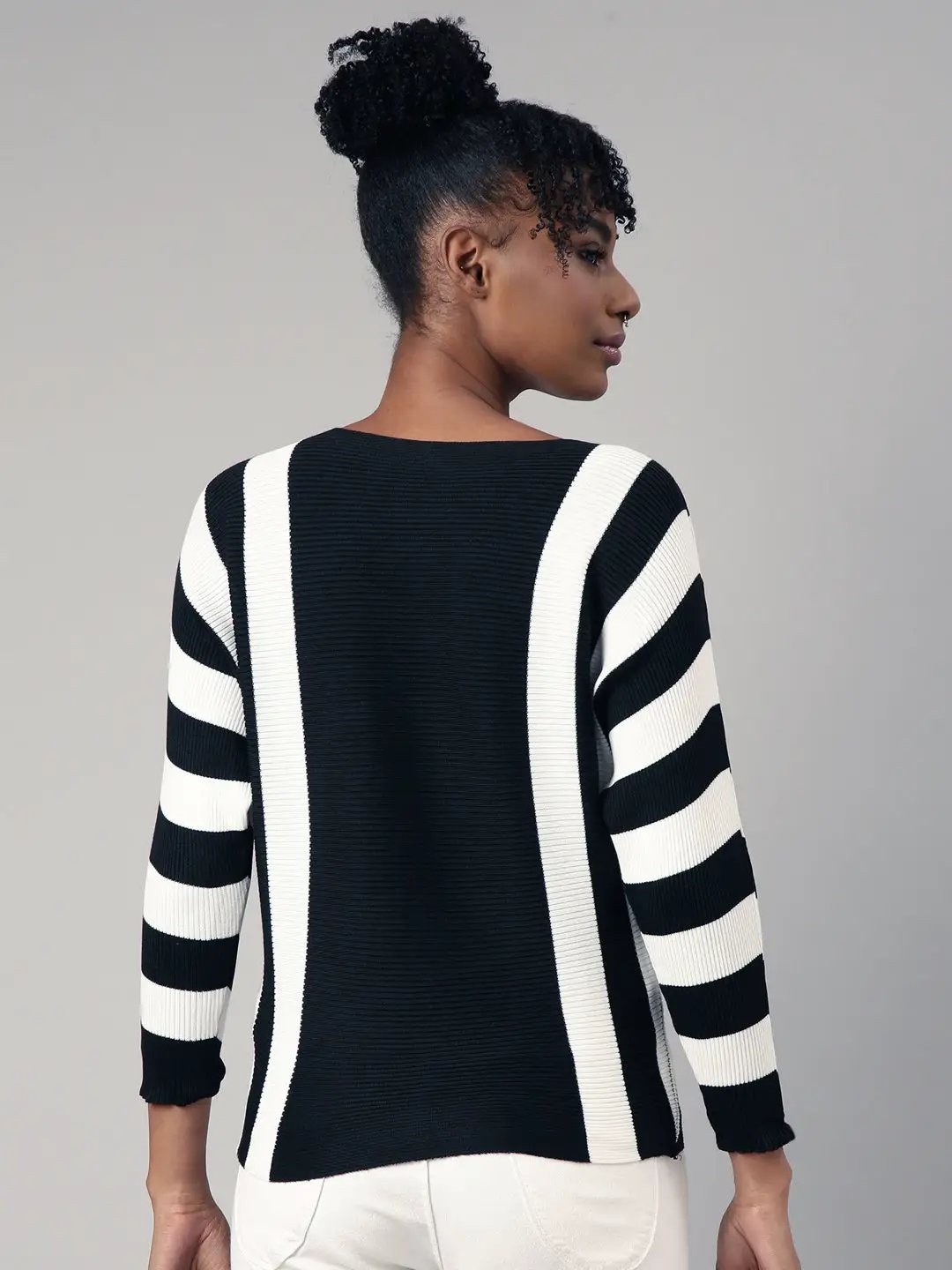 Women's Black Vertical Stripes Top