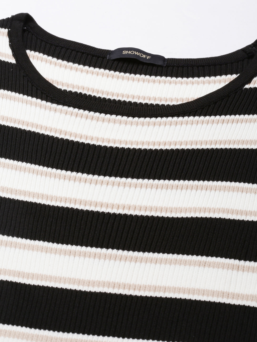 Women Black Striped Bodycon Dress