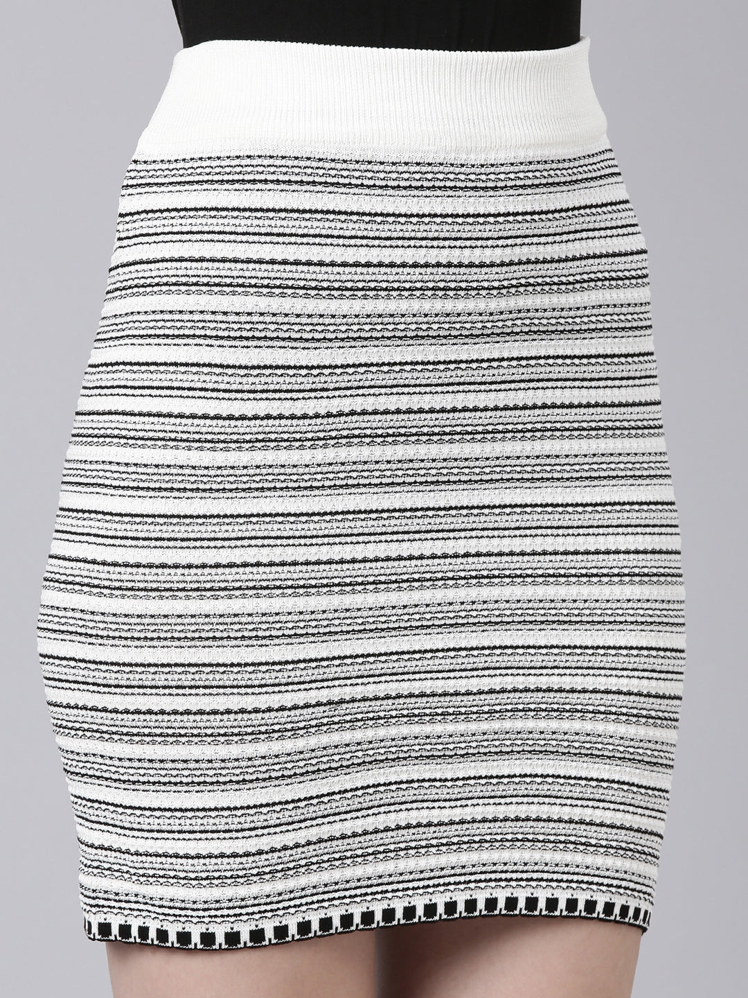 Buy Off White Horizontal Striped Pencil Online Showoffff