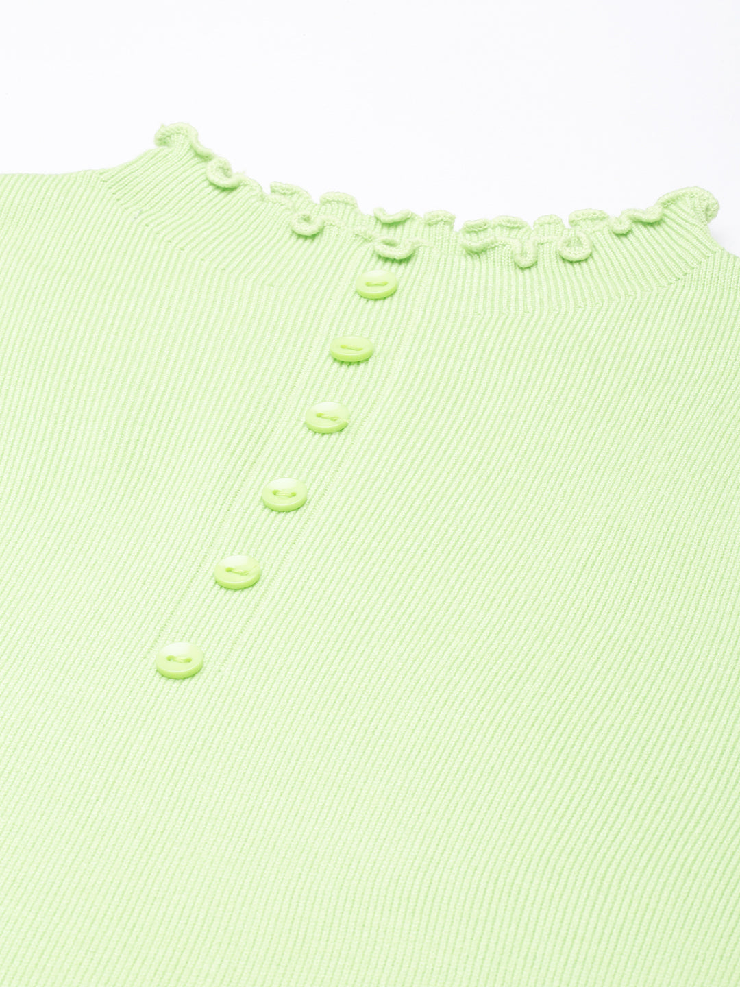 Women Green Solid Top