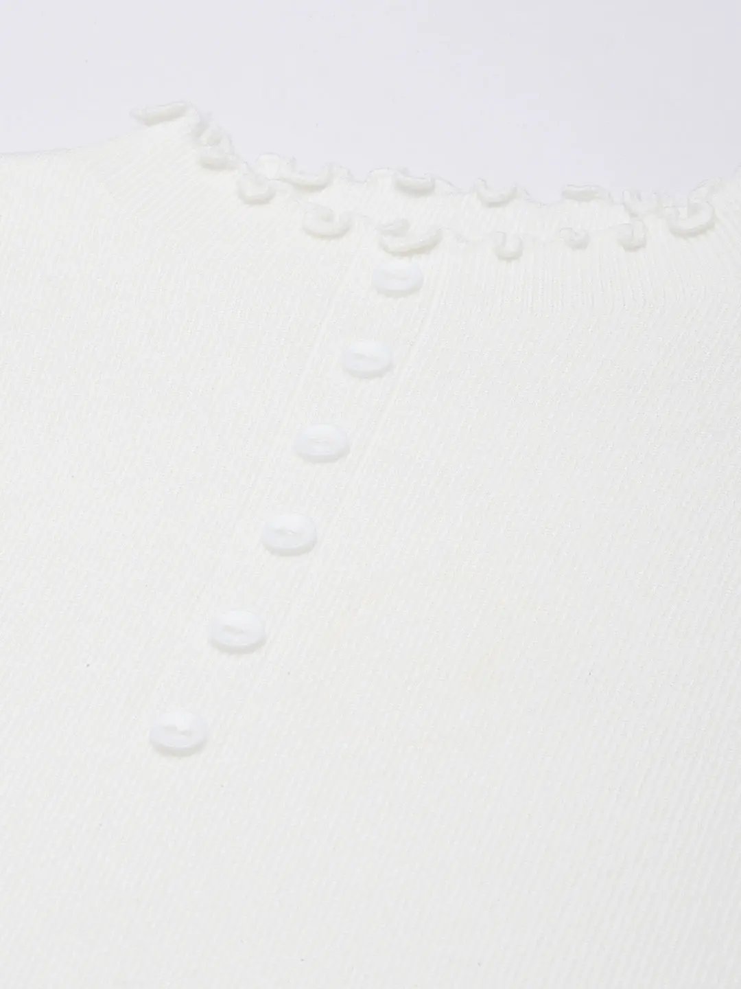 Women's Off White Solid Top