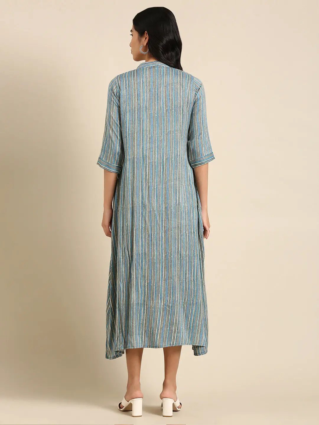 Women's White Printed Anarkali Kurta