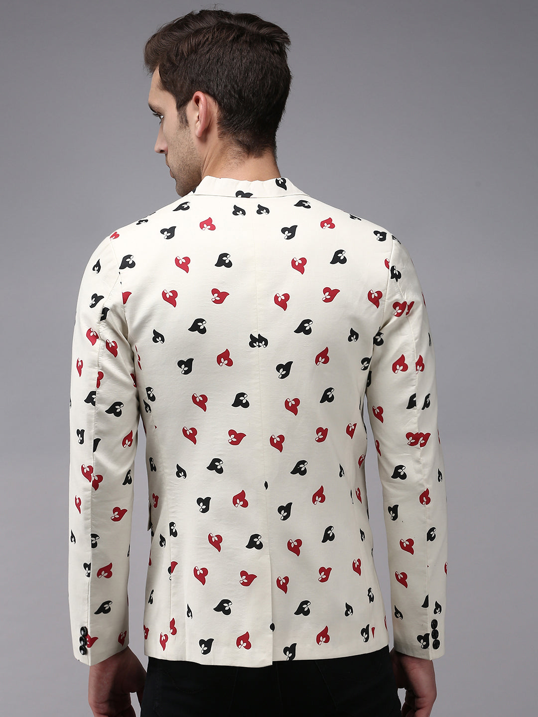 Men Beige Printed Blazer