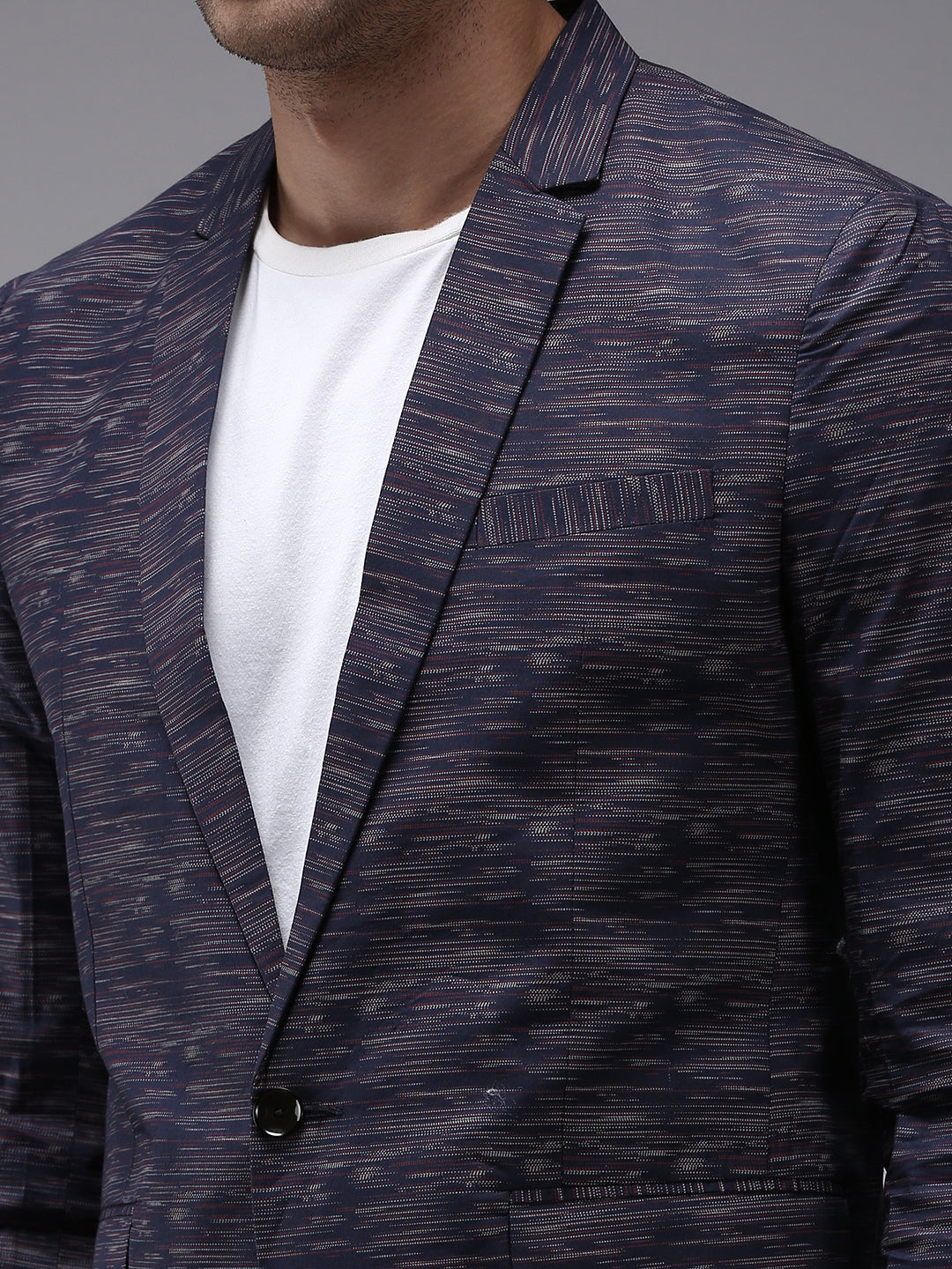 Men Blue Printed Blazer