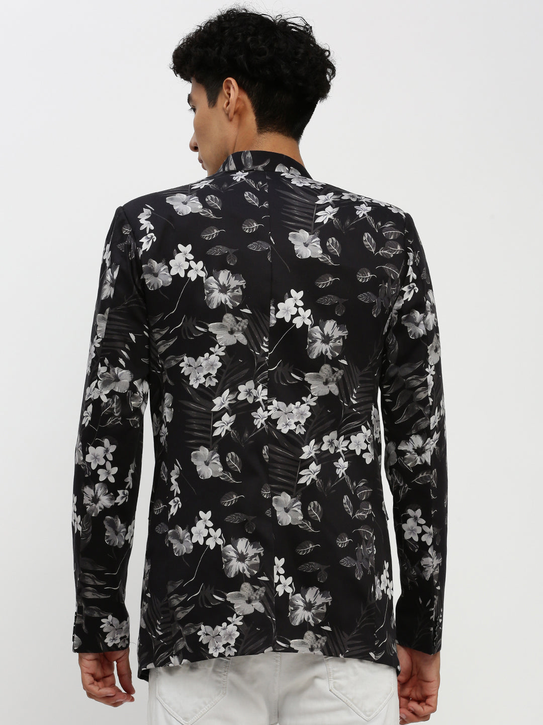 Men Black Printed Blazer