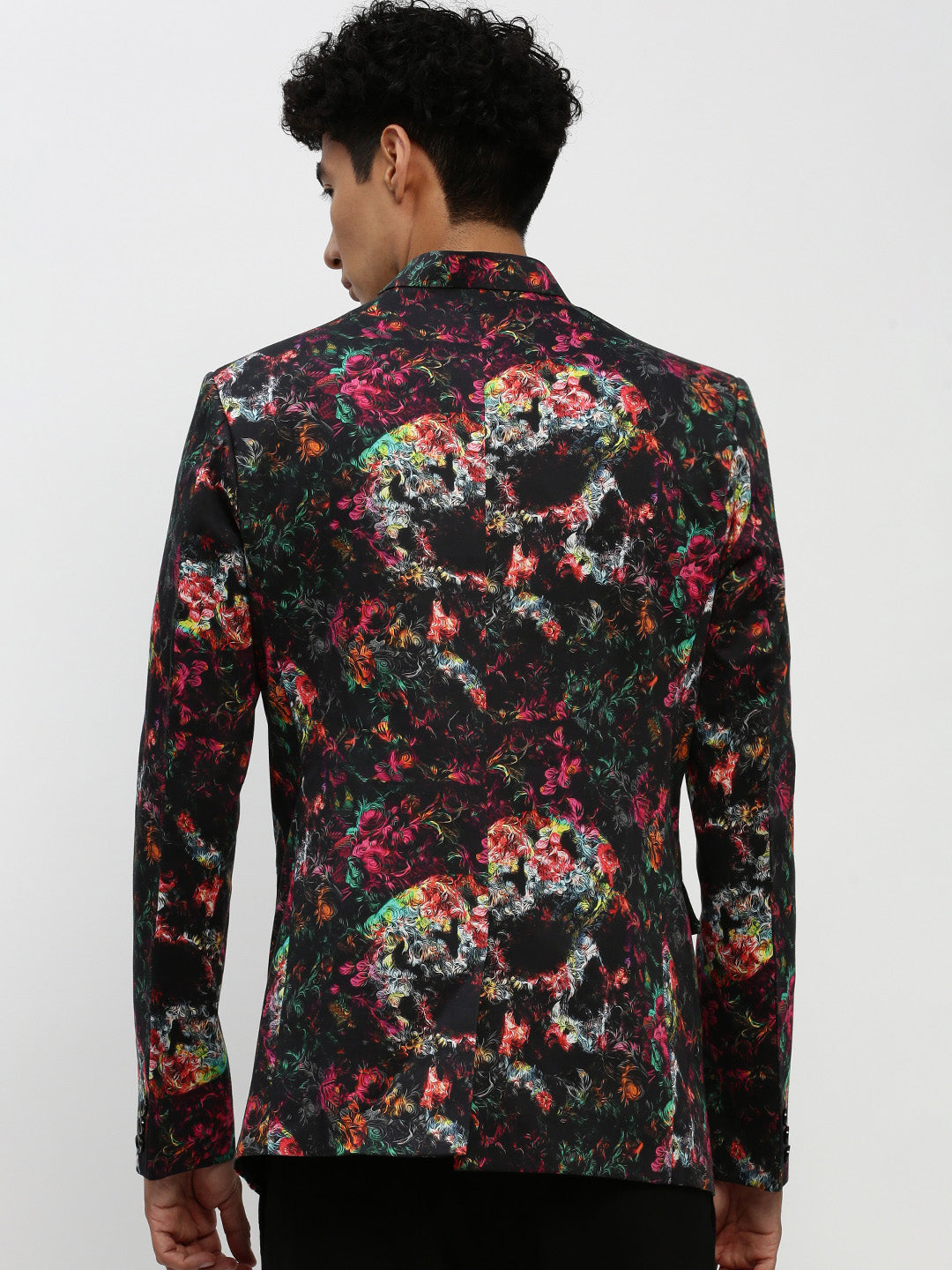 Men Black Printed Blazer