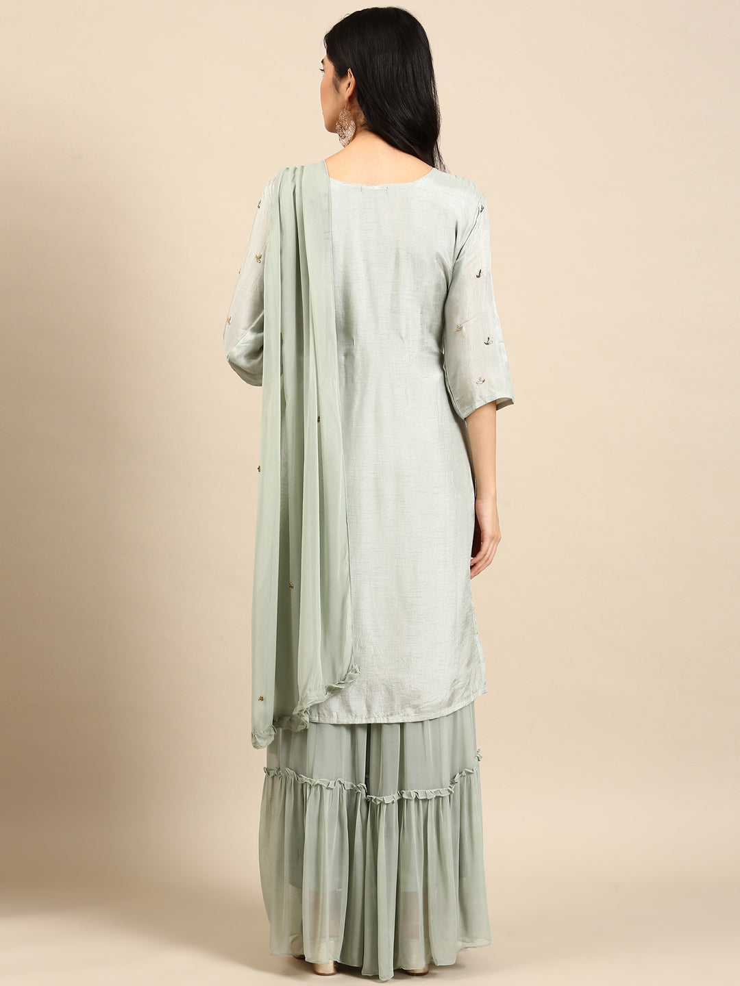 Women's Sea Green Solid Kurta Set