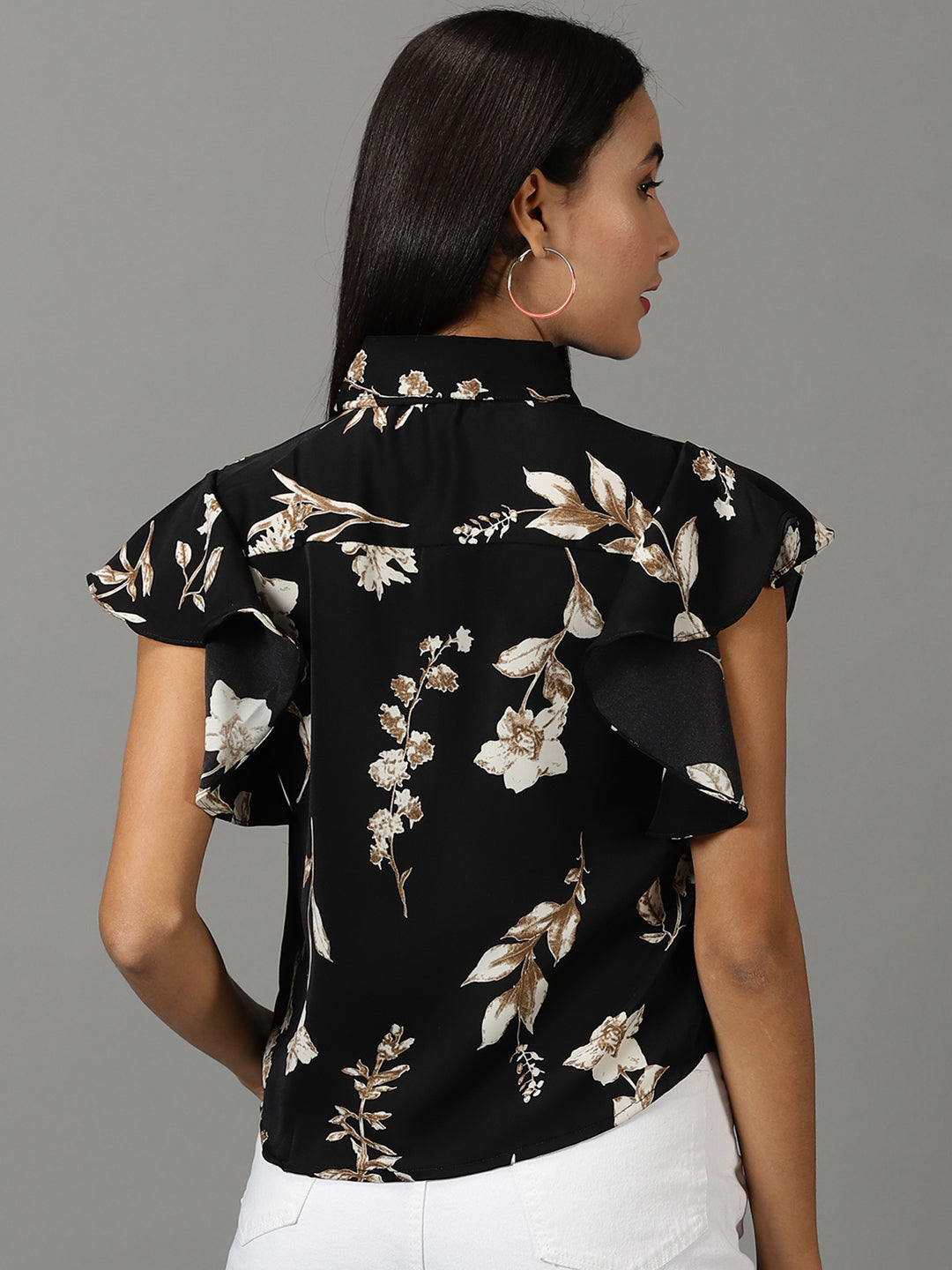 Women's Black Printed Shirt