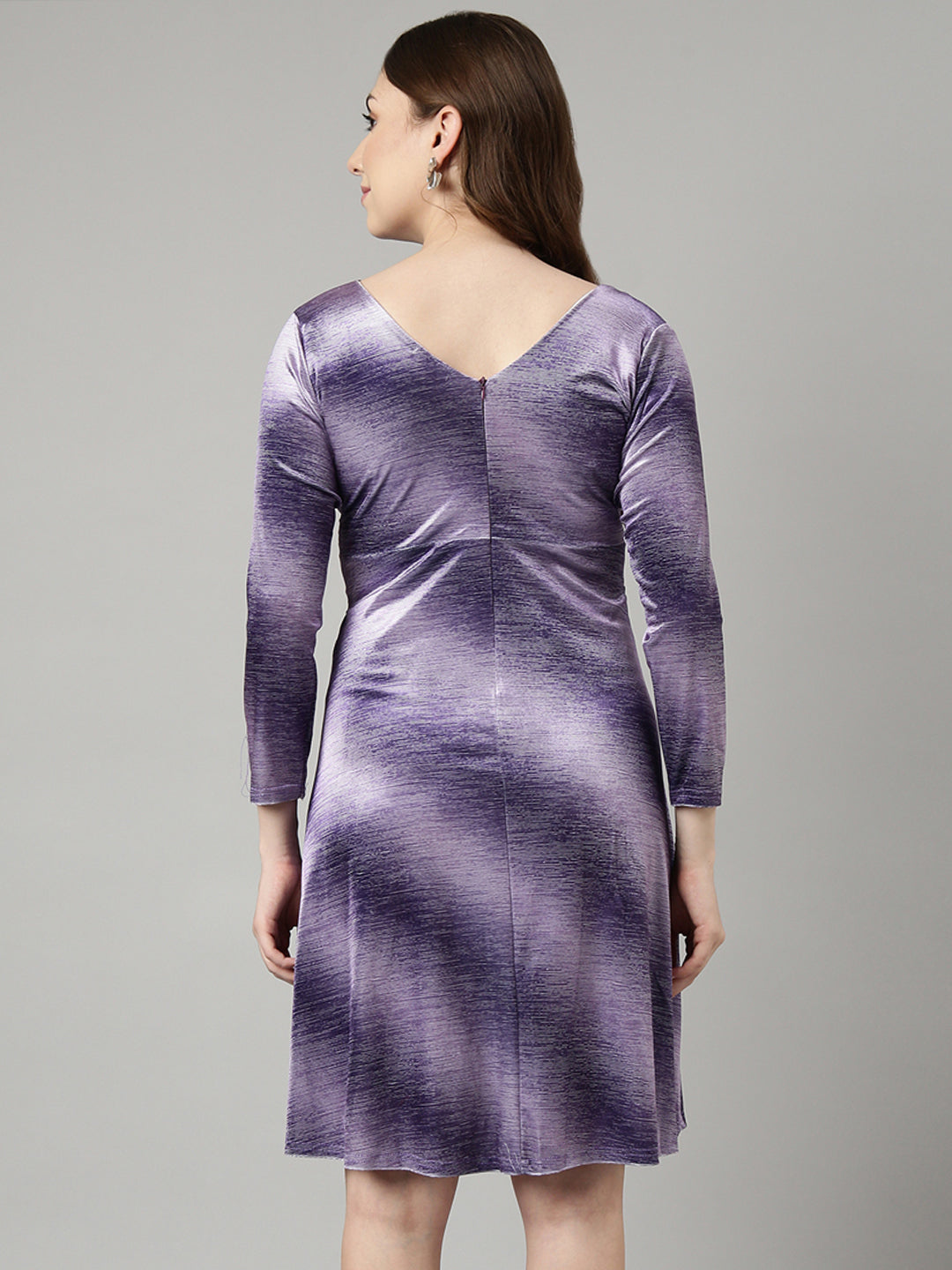 Women Lavender Tie and Dye A-Line Dress