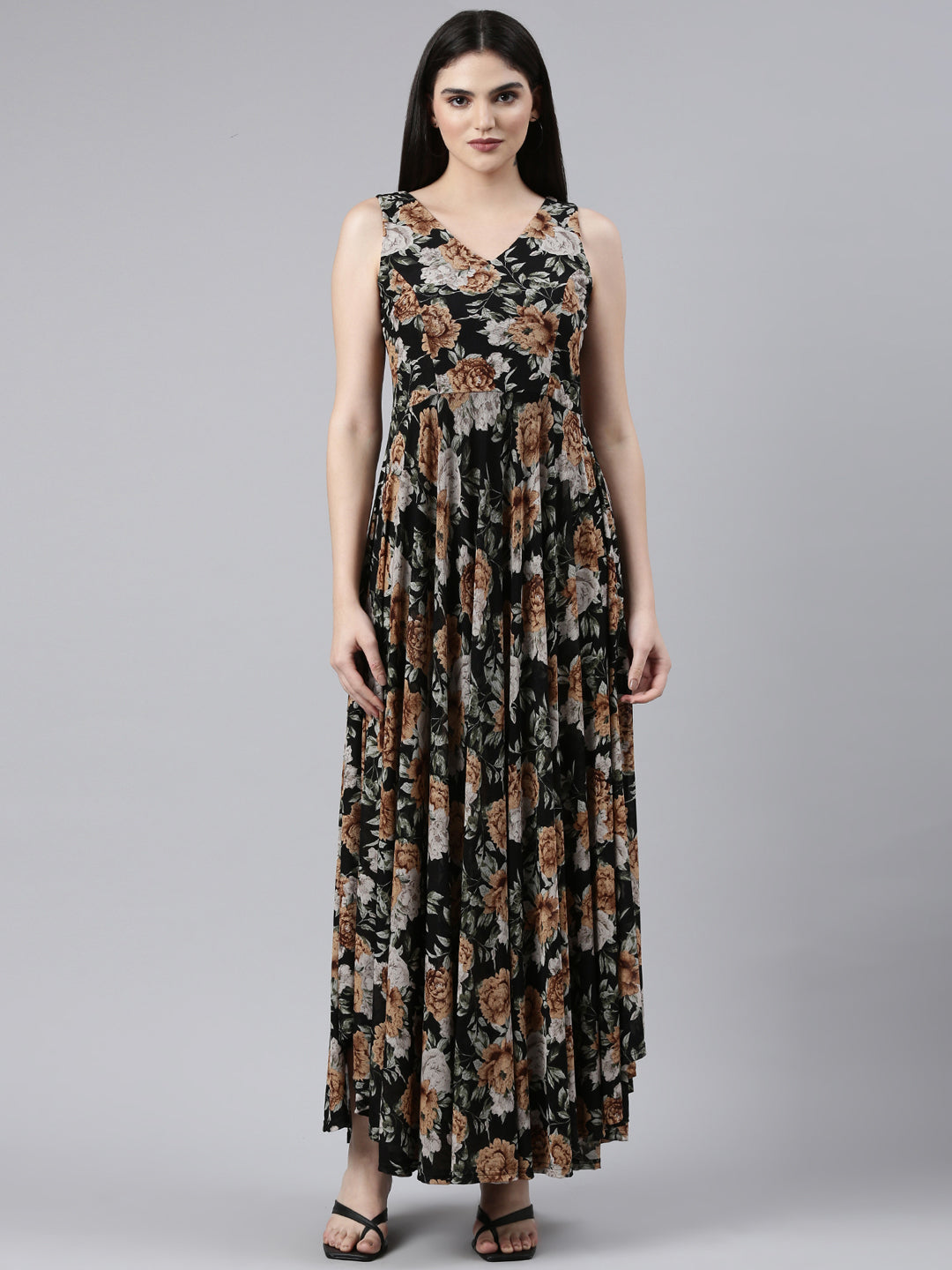 Women Black Printed Maxi Dress