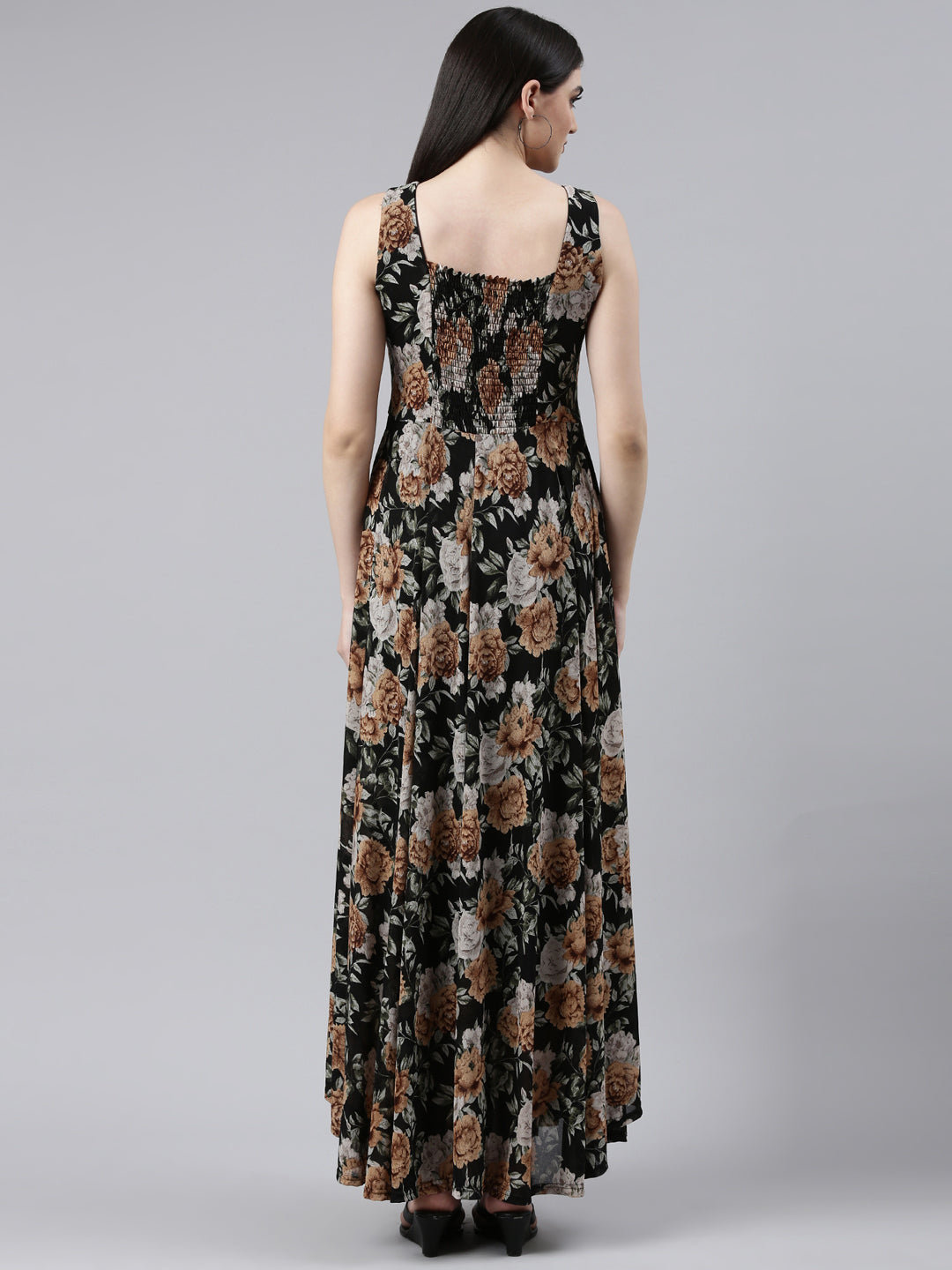 Women Black Printed Maxi Dress