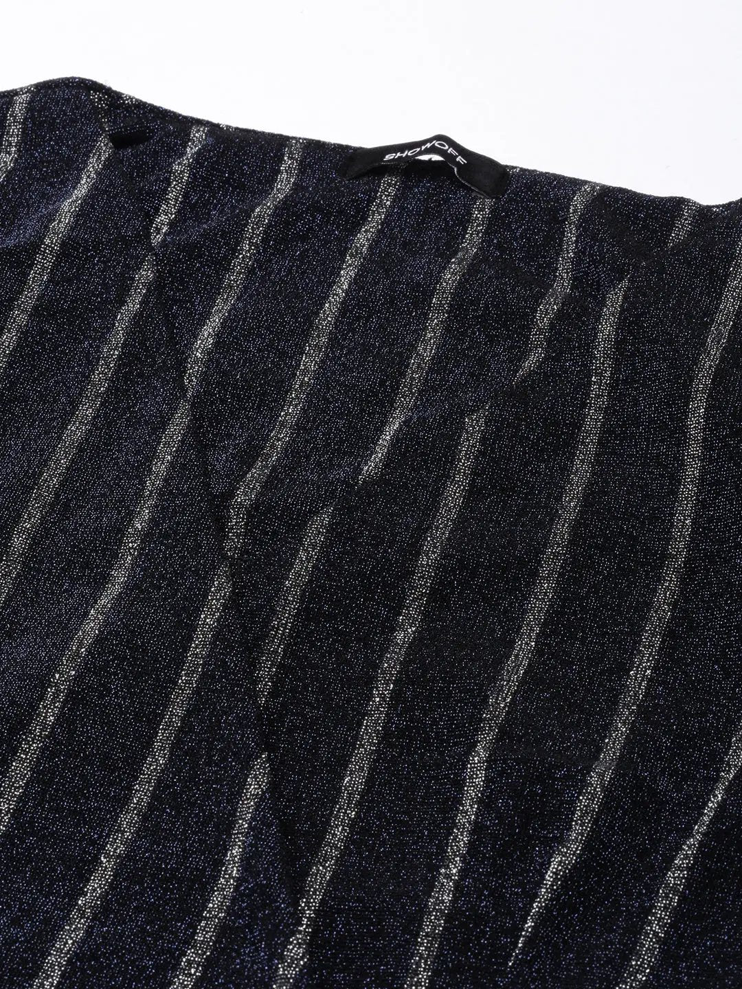 Women's Navy Blue Striped Knee Length Bodycon Dress