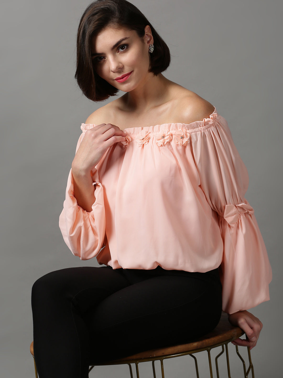 Women's Pink Solid Top