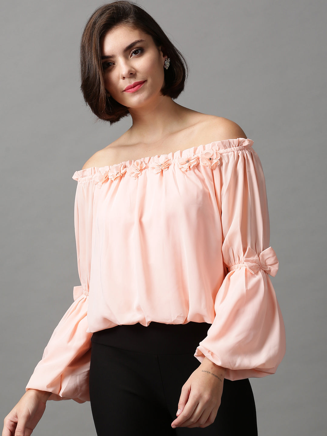 Women's Pink Solid Top