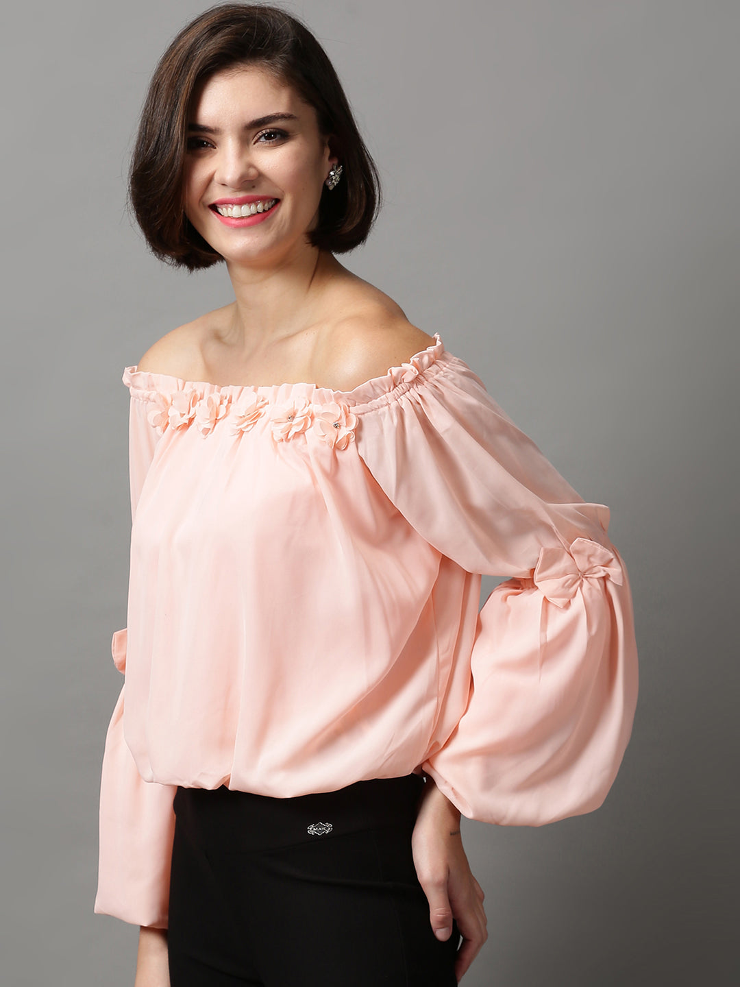 Women's Pink Solid Top