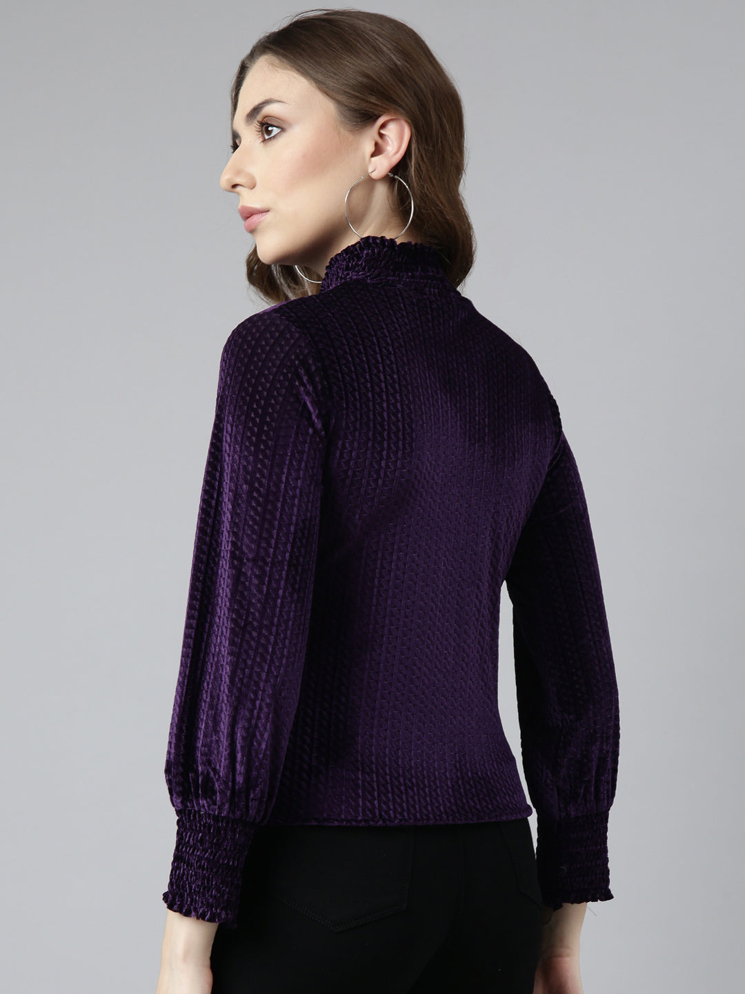 Women Purple Solid Top