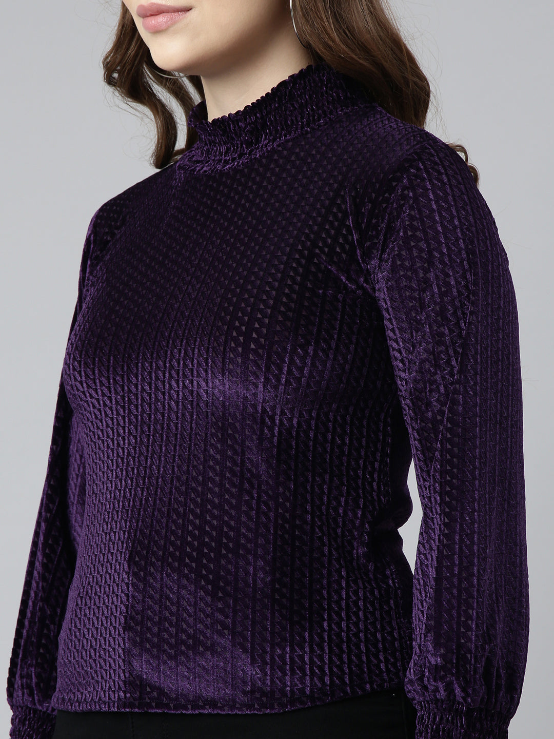 Women Purple Solid Top