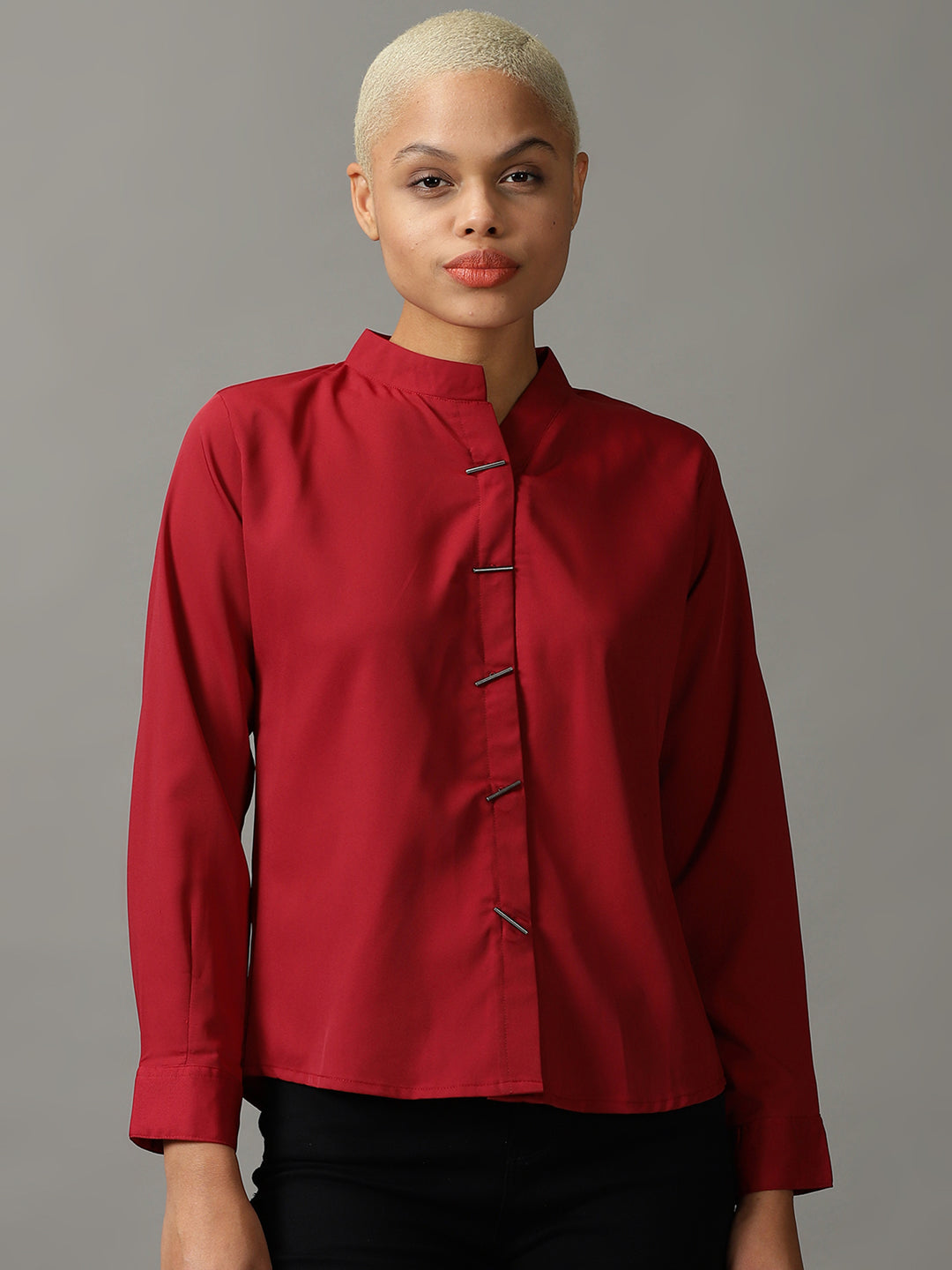 Women's Red Solid Shirt