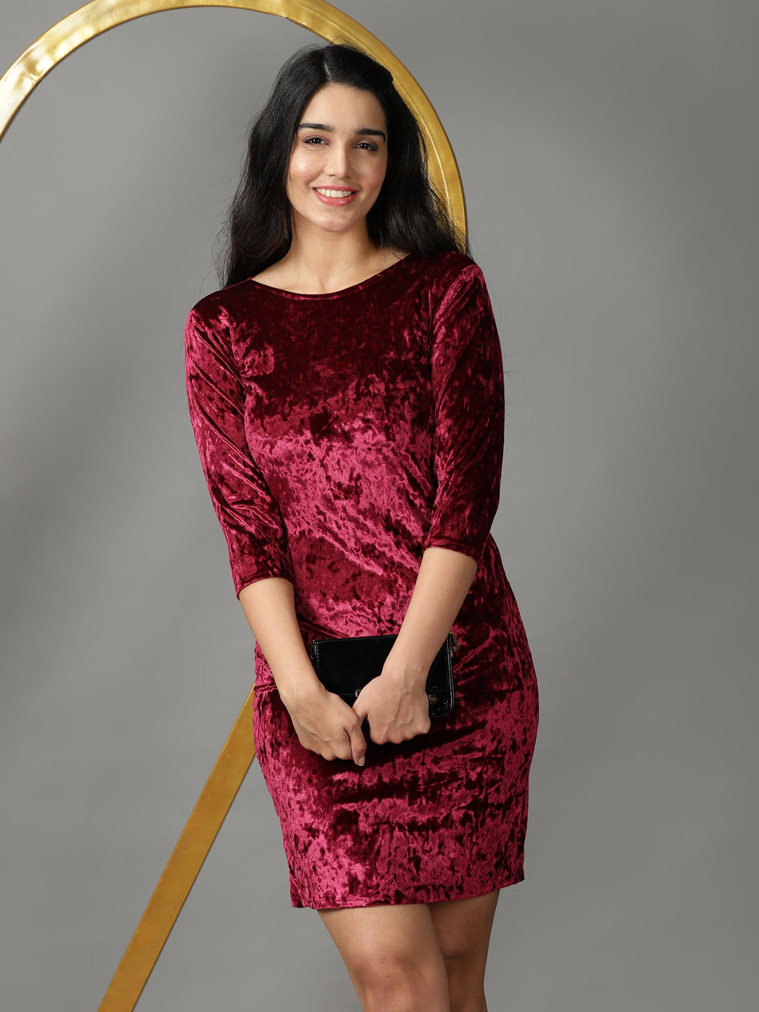 Women's Magenta Bodycon Dress Women's Magenta Bodycon Dress