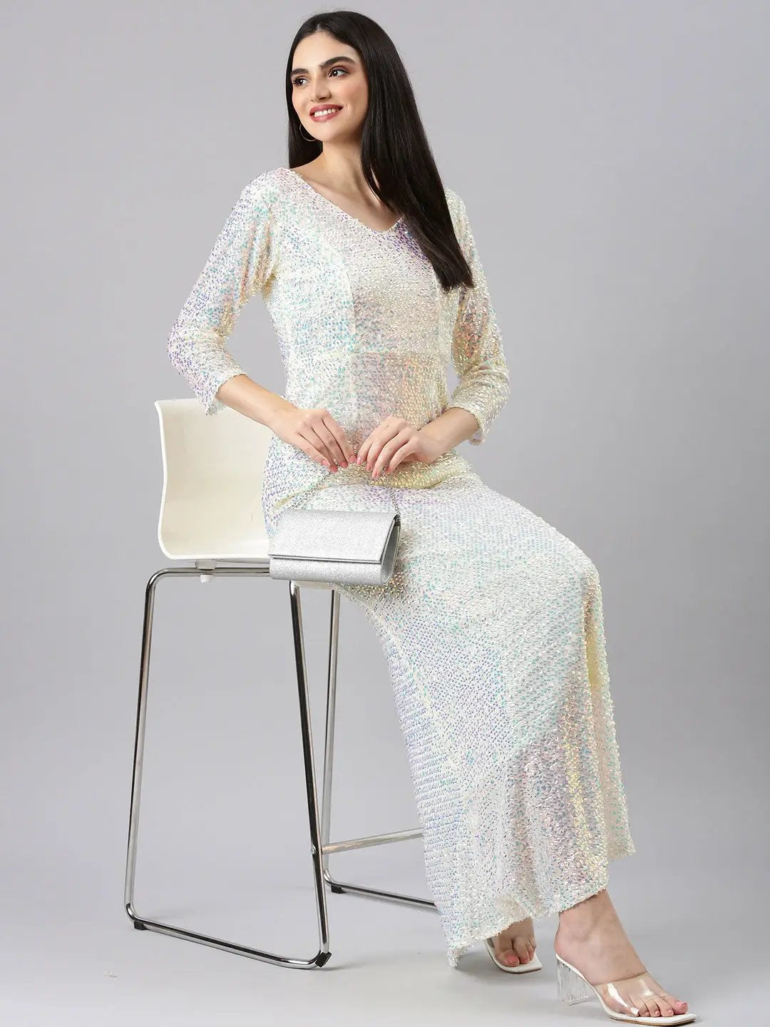 Women's Yellow Embellished Bodycon Dress
