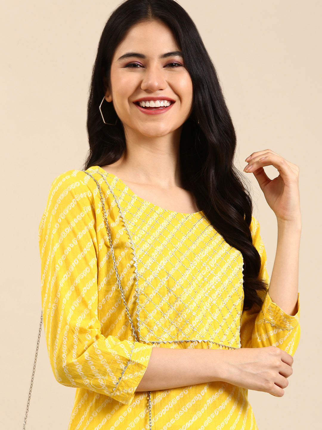 Women's Yellow Solid Kurta Set