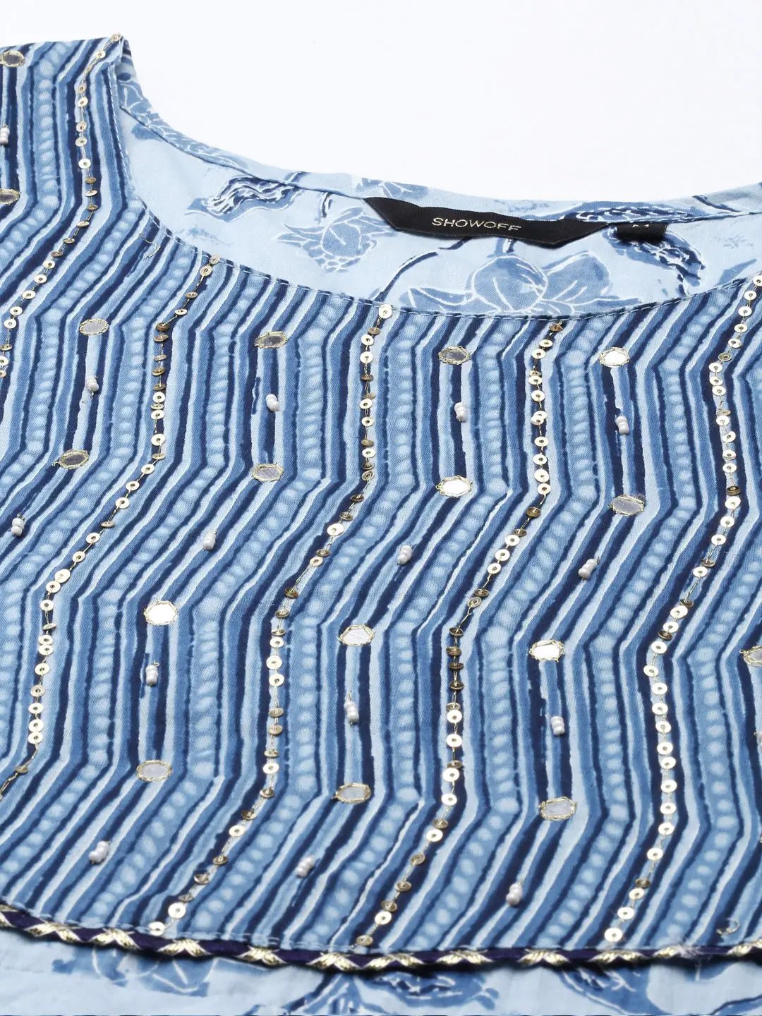 Women's Blue Printed Kurta Set