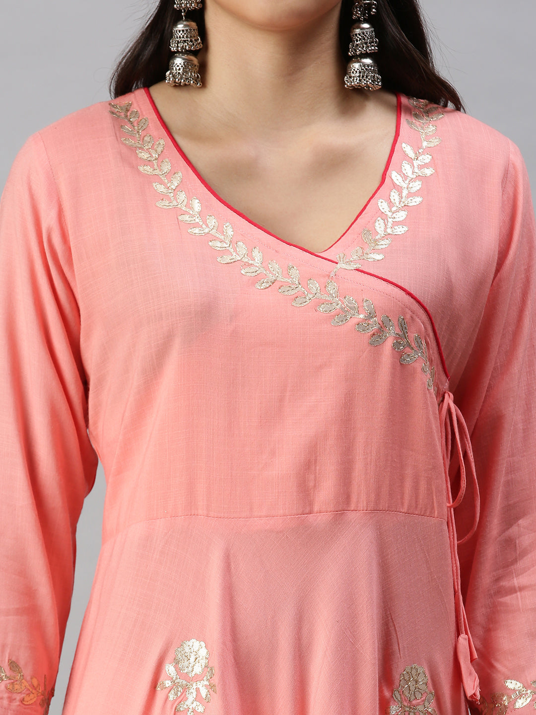 Women's Pink Floral Anarkali Kurta