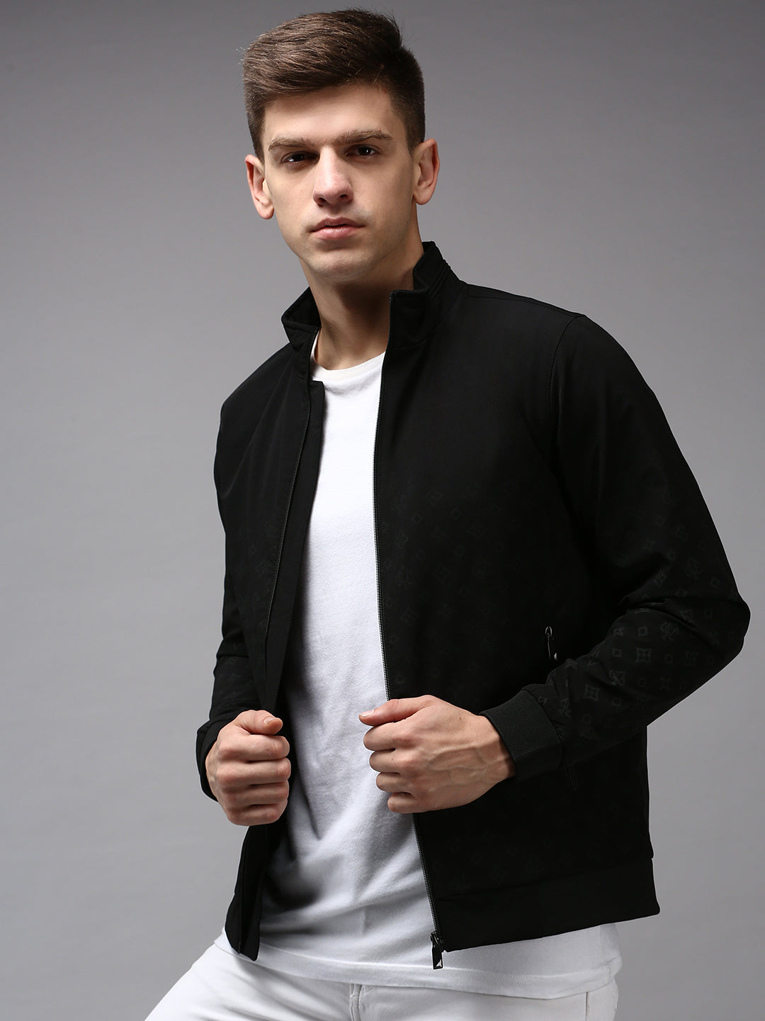 Men Black Solid Jacket