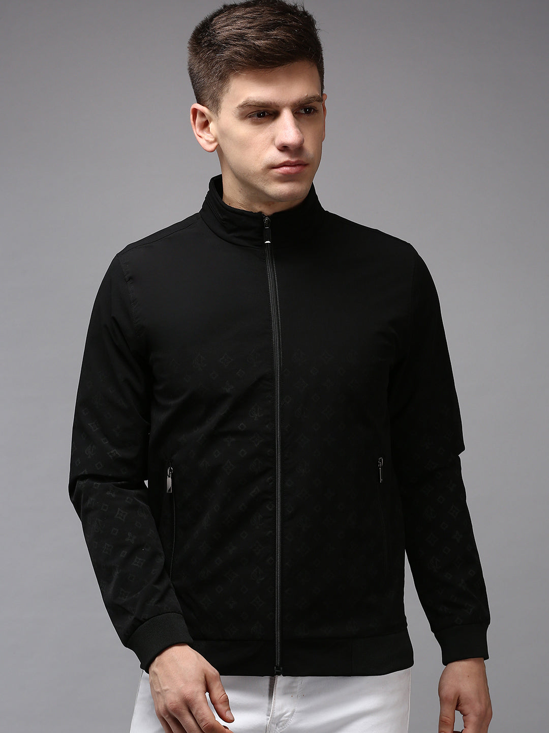 Men Black Solid Jacket