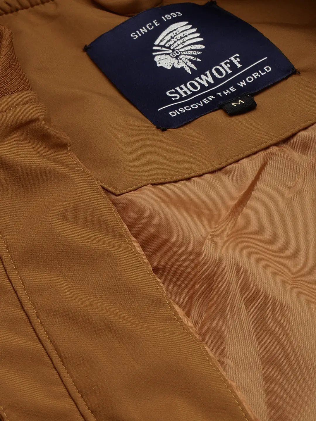 Men's Brown Solid Casual Jacket