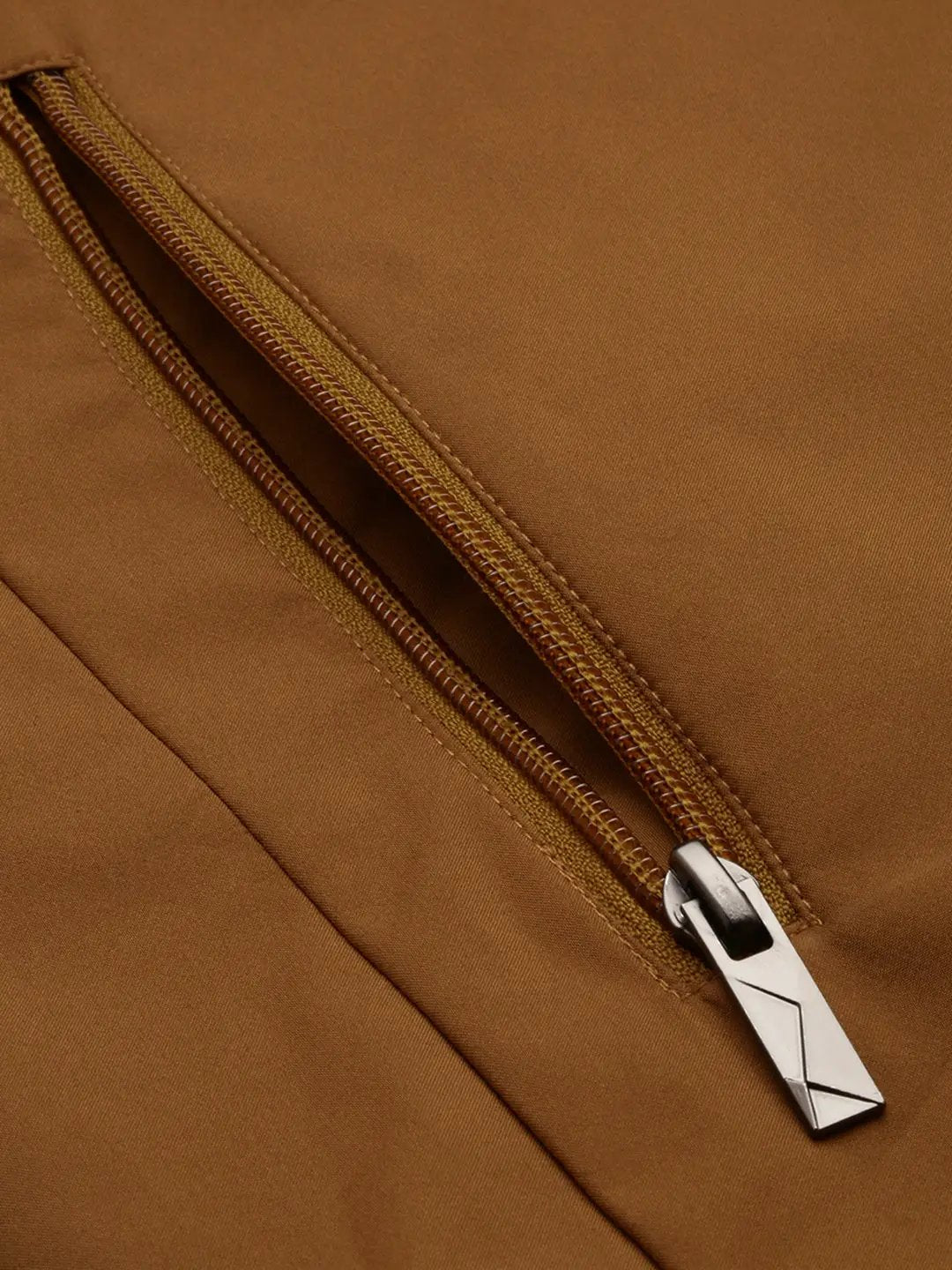 Men's Brown Solid Casual Jacket