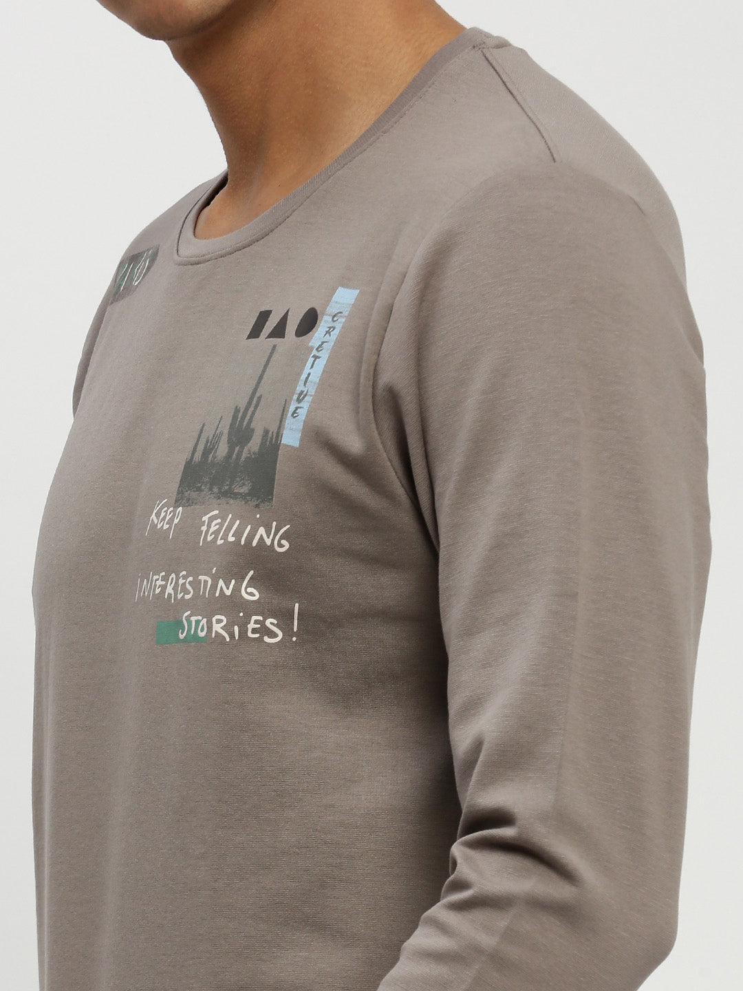 Men Grey Typographic Sweatshirt