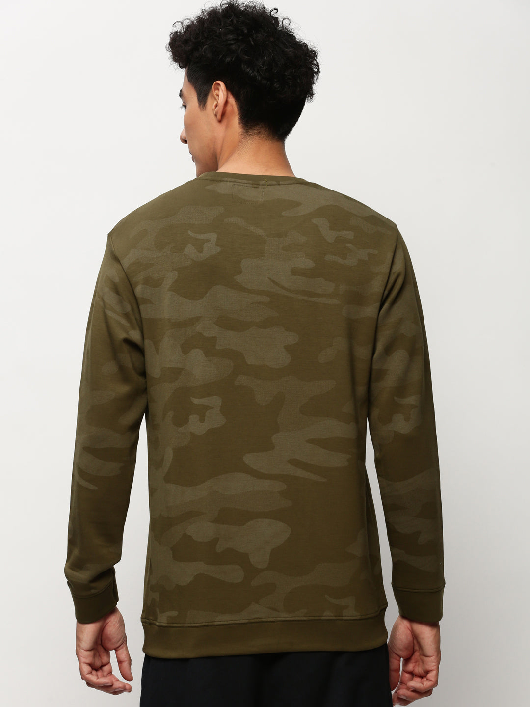 Men Green Camouflage Casual Sweatshirts