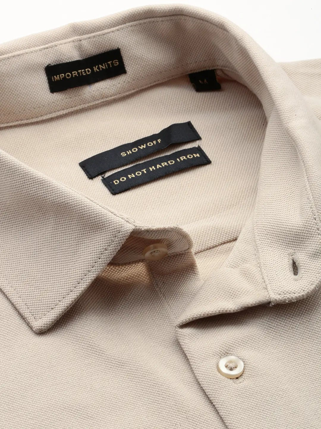 Men's Beige Solid Casual Shirt