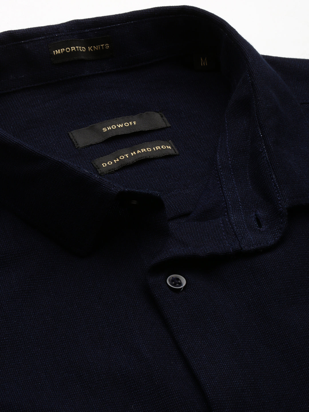 Men Navy Solid Casual Shirt