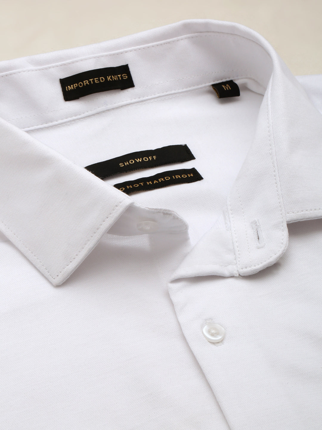 Men White Solid Casual Shirt