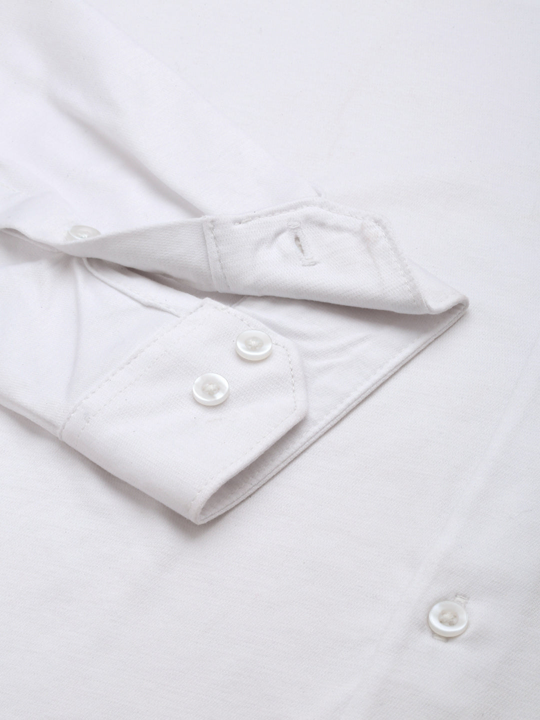 Men White Solid Casual Shirt