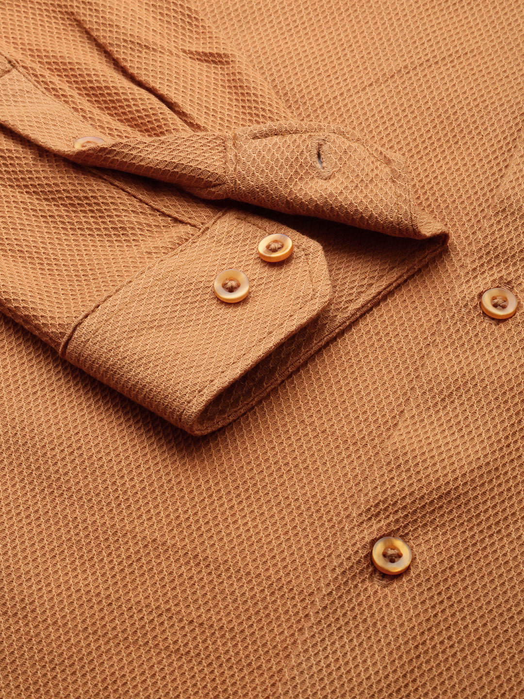 Men Brown Solid Casual Shirt