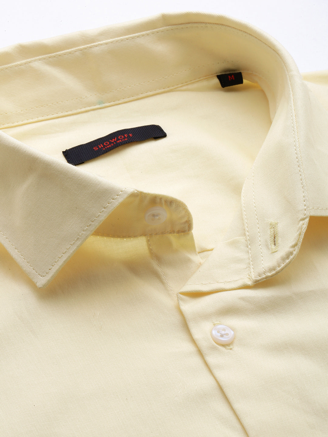 Men Yellow Solid Casual Shirt