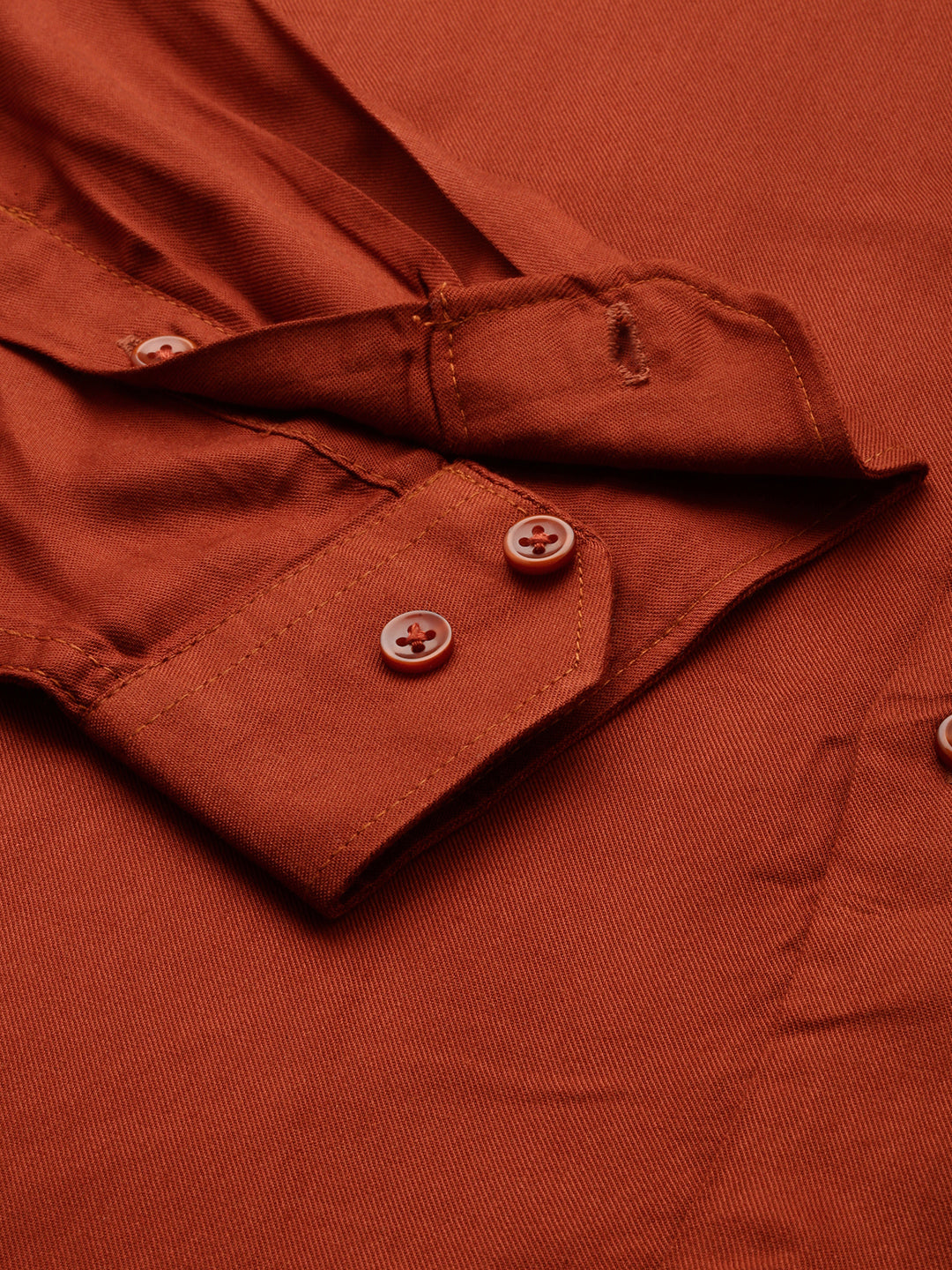 Men Rust Solid Casual Shirt