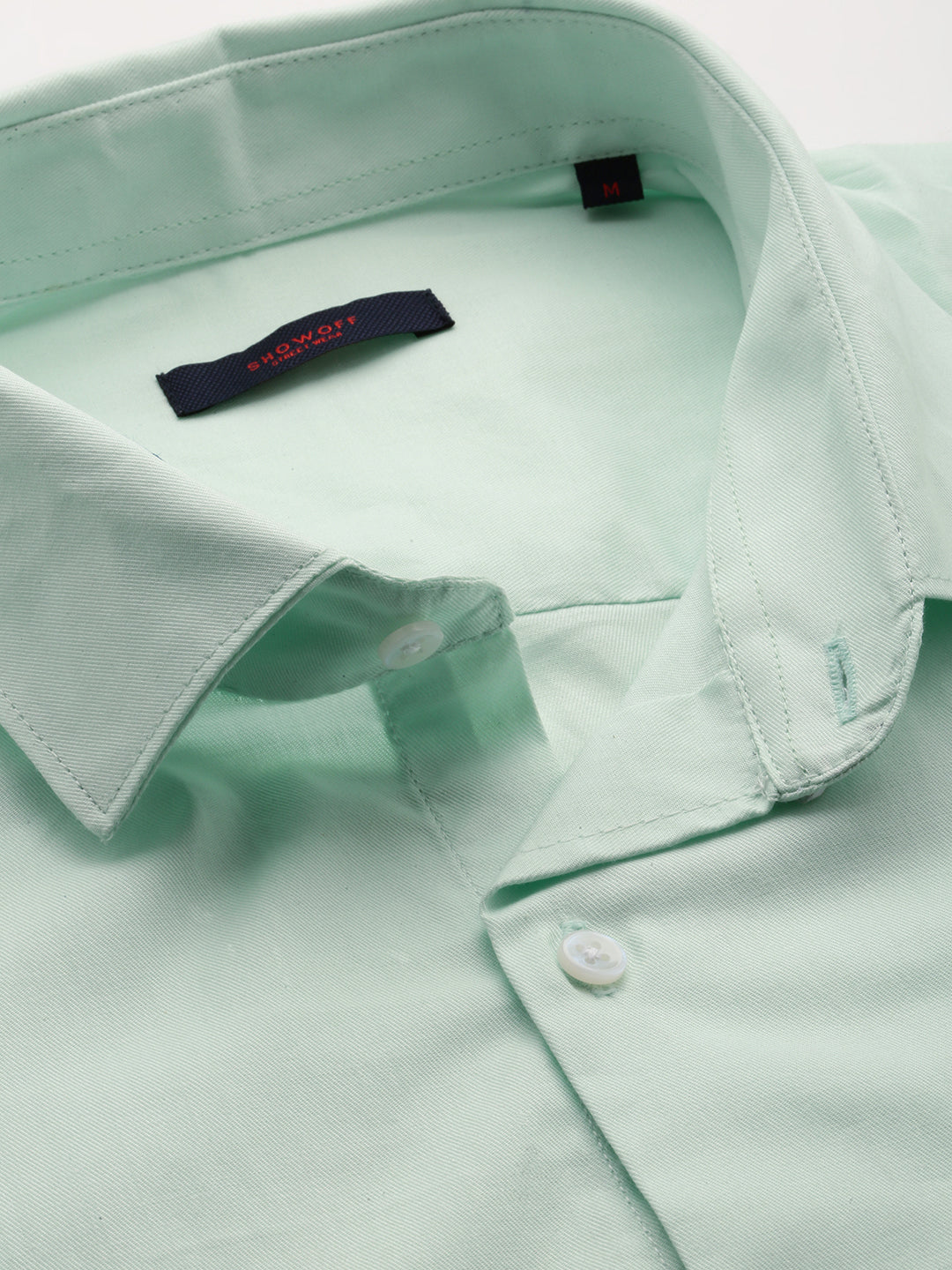 Men Green Solid Casual Shirt