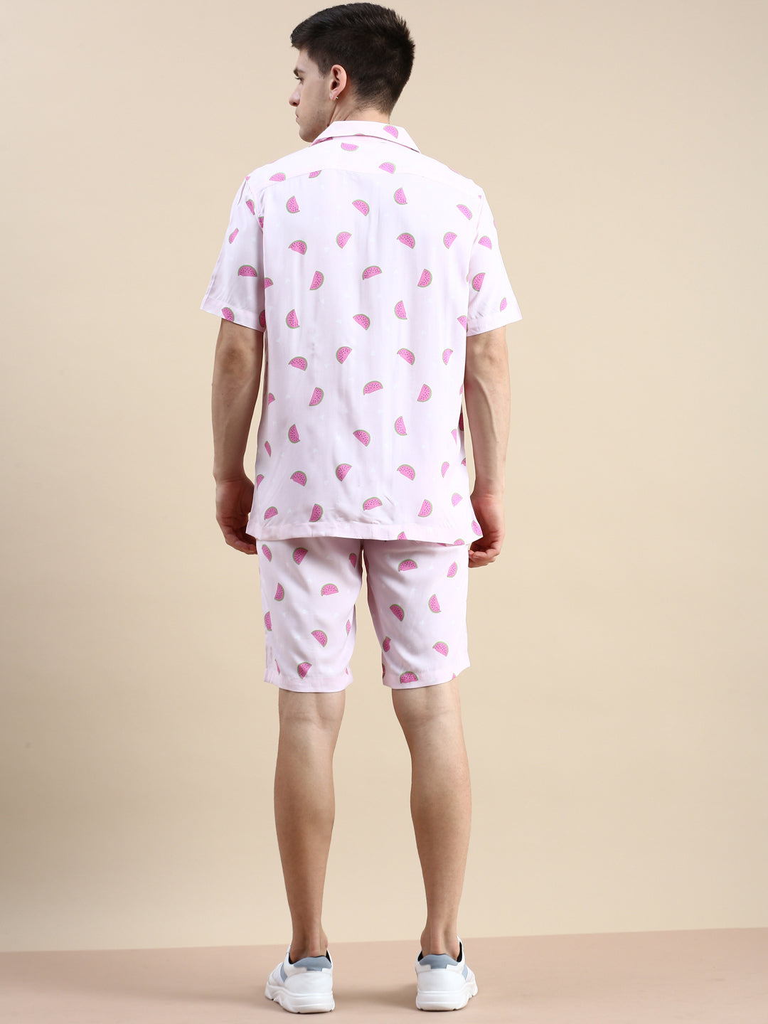 Men Pink Printed Casual Co ord Set