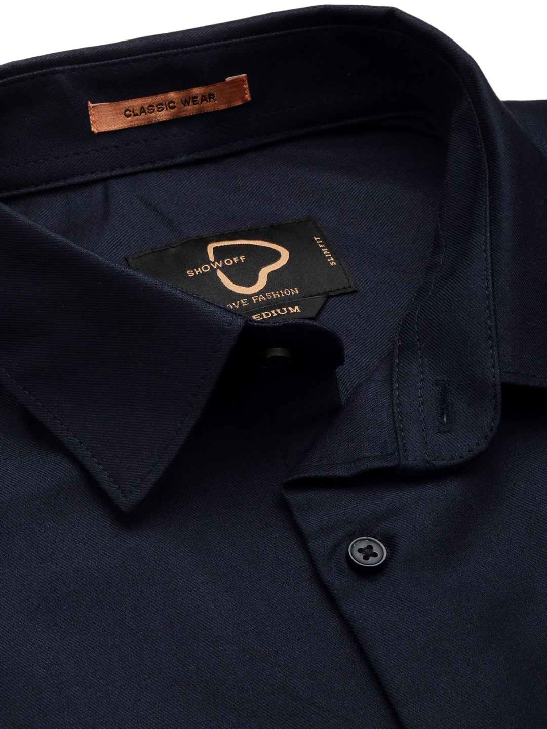 Men's Navy Solid Casual Shirt