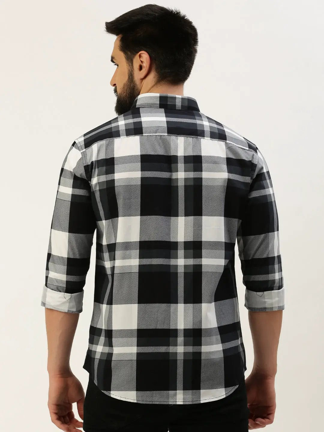 Men's Black Checked Casual Shirt
