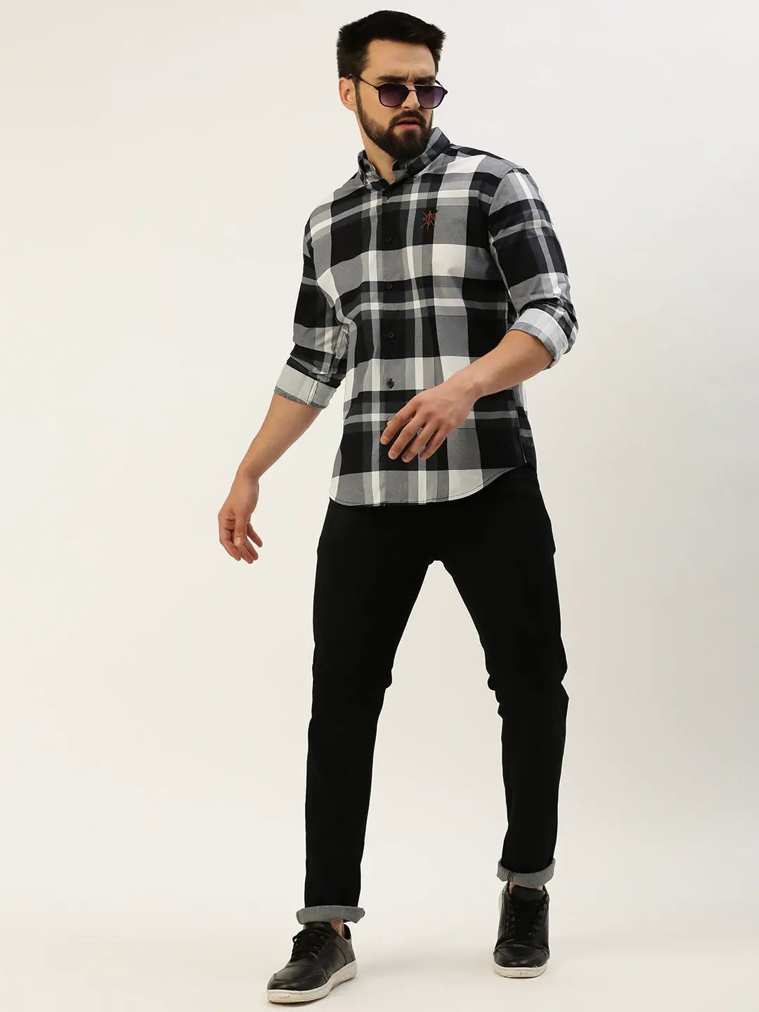 Men's Black Checked Casual Shirt