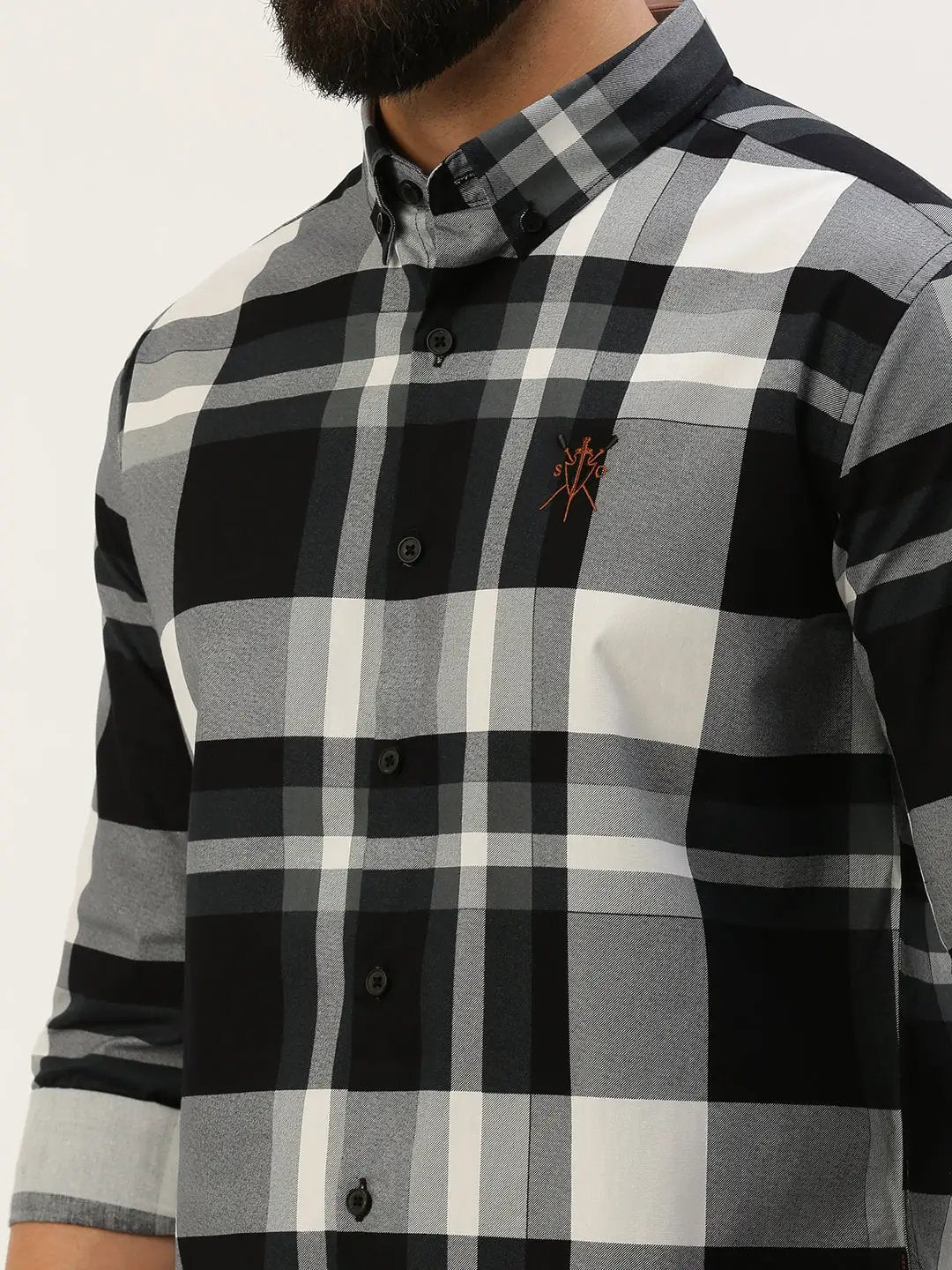 Men's Black Checked Casual Shirt