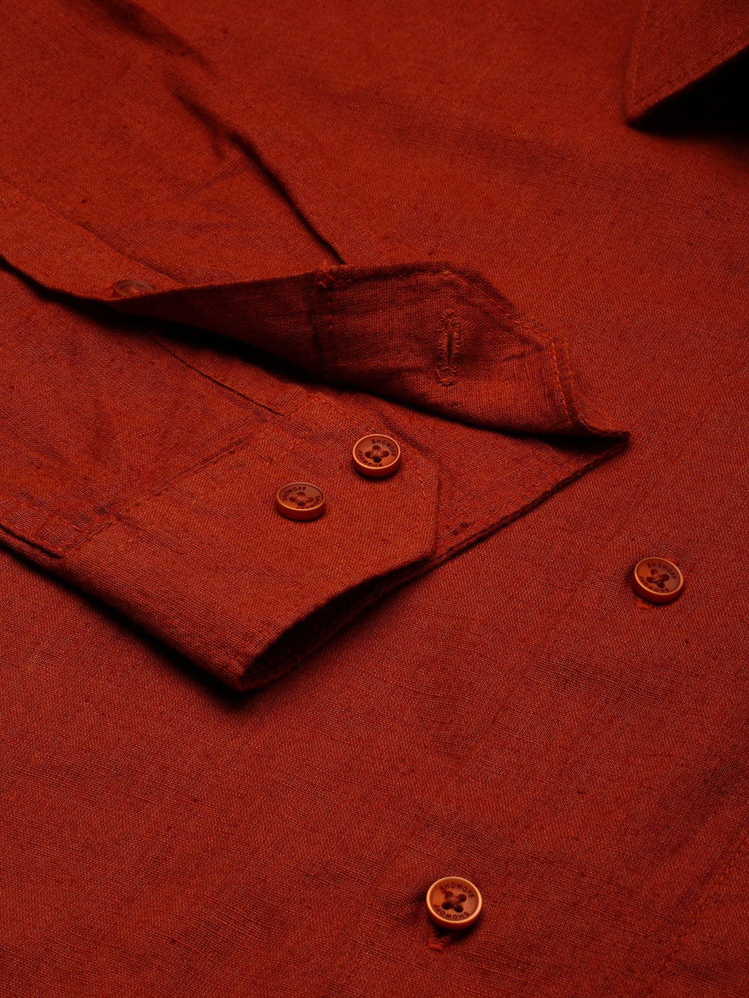 Men Rust Solid Formal Shirt