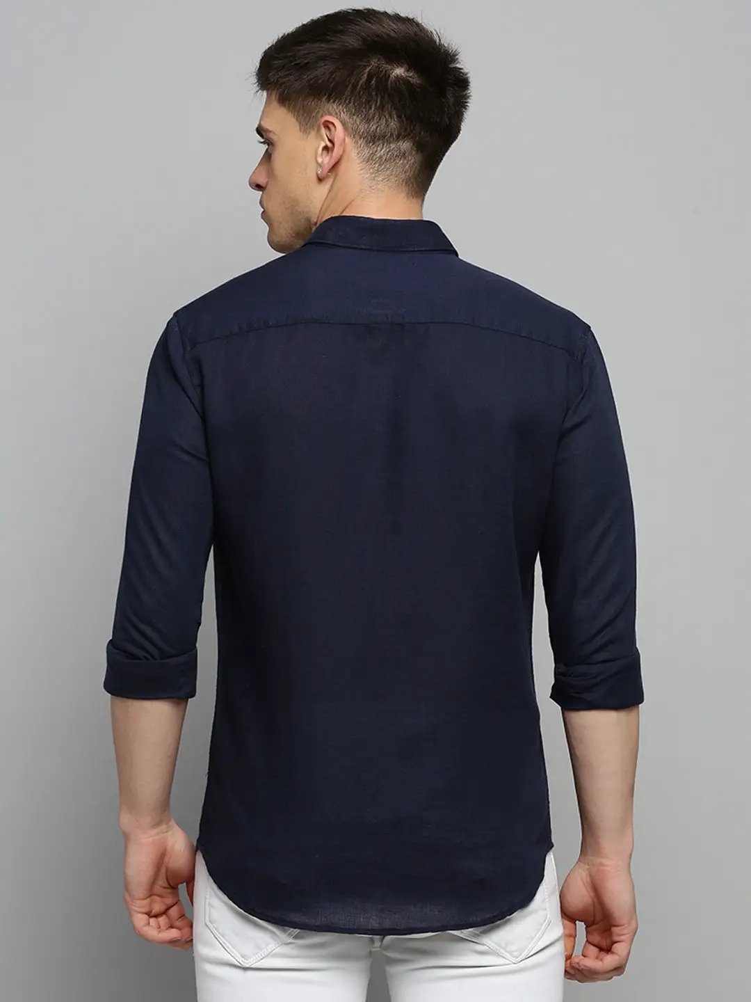 Men's Navy Solid Formal Shirt